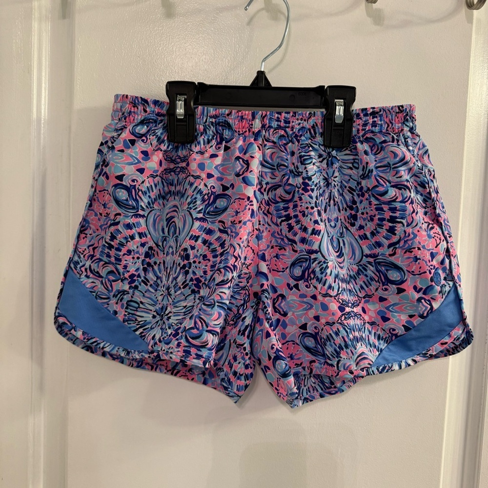 Lilly Pulitzer Ocean Trail Short Pink Tropics Call My Shell Phone XS Luxletic